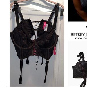 BETSEY JOHNSON LACE CORSET LONGLINE BRALETTE